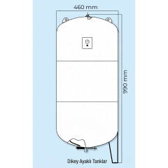 Alarko 100 Litre Hidrofor Tankı - Genleşme Tankı | Dikey | KGT 100D