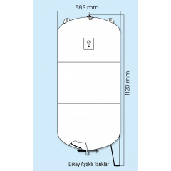 Alarko 200 Litre Hidrofor Tankı - Genleşme Tankı | Dikey | KGT 200D
