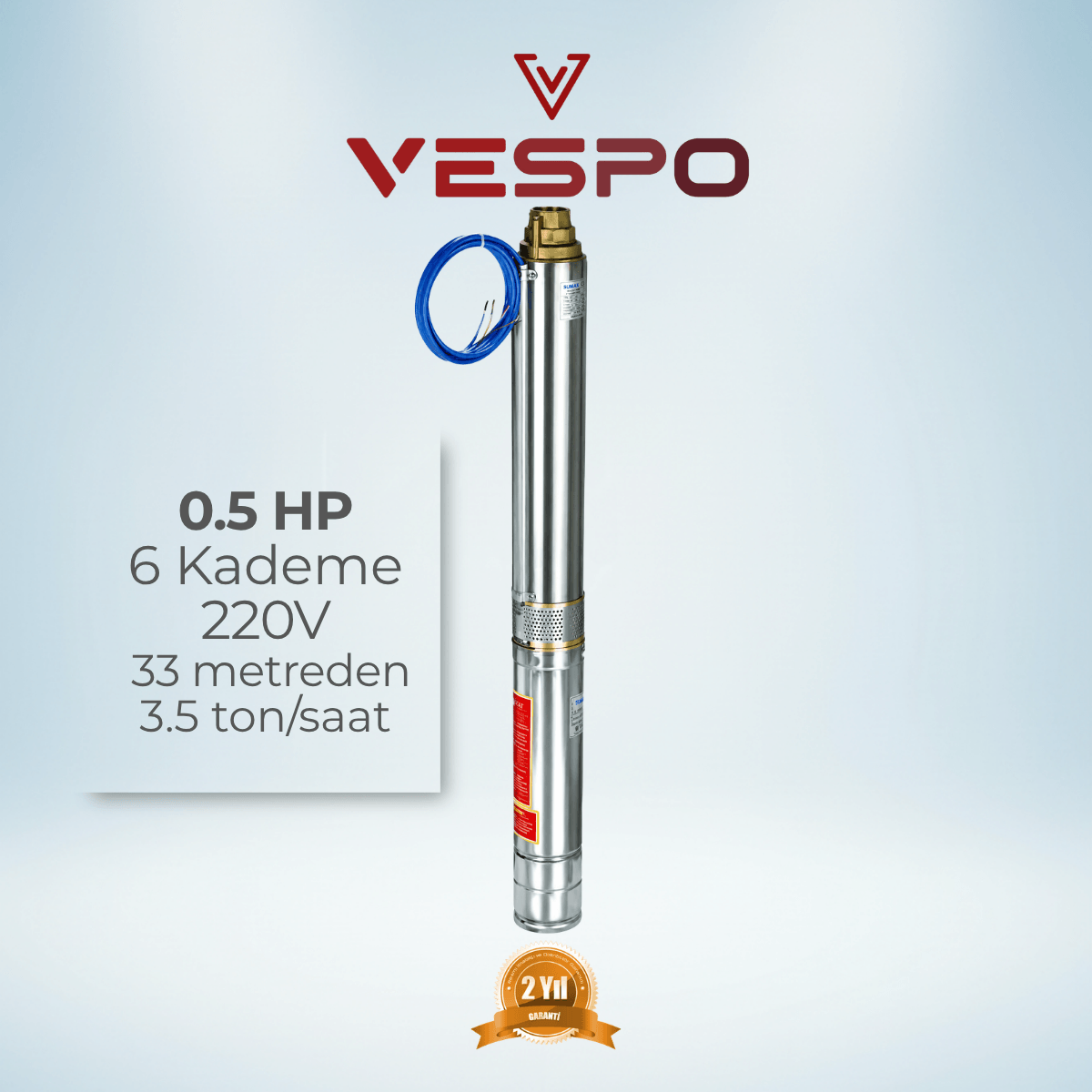4'' 0.5 Hp 4004/6 Dalgıç Pompa 6 Kademe 220v
