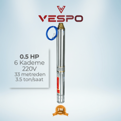 4'' 0.5 Hp 4004/6 Dalgıç Pompa 6 Kademe 220v