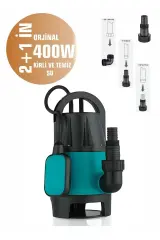 400W | 0,50 HP | 220V | 8 m Kablolu | 1¼'' Bağlantılı | Şamandıralı Kirli ve Temiz Havuz Su Dalgıç Pompası