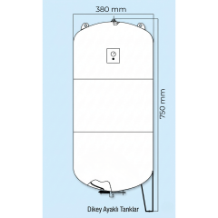 Alarko 50 Litre Hidrofor Tankı - Genleşme Tankı | Dikey | KGT 50D