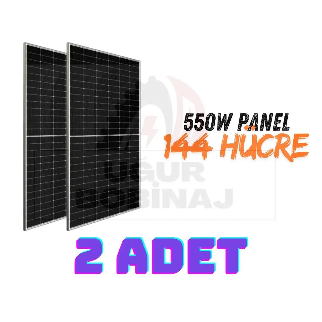Güneş Paneli Half Cut 550 Watt Monokristal 144 Hücreli (A) 2 Adet