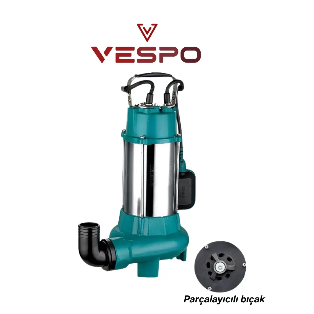 Vespo 1 Hp Bıçaklı - Parçalayıcılı Atık Su Pompası | 220V | V750DF