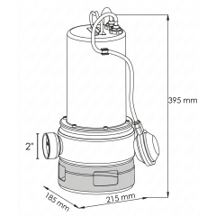 Sumak 1.5 Hp Foseptik Dalgıç Pompası + Pano | 220V | SDF 15/2