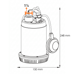 Sumak 0.5 Hp Drenaj Dalgıç Pompası | 220V | SDF6