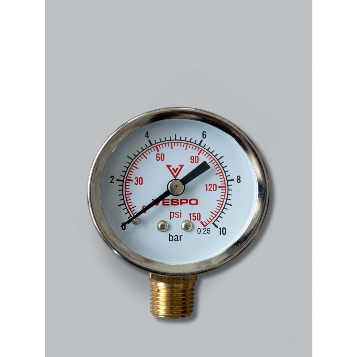 Vespo Alt Çıkışlı Manometre | Hidrofor Basınç Göstergesi | 0-6 / 0-10 / 0-16 Bar